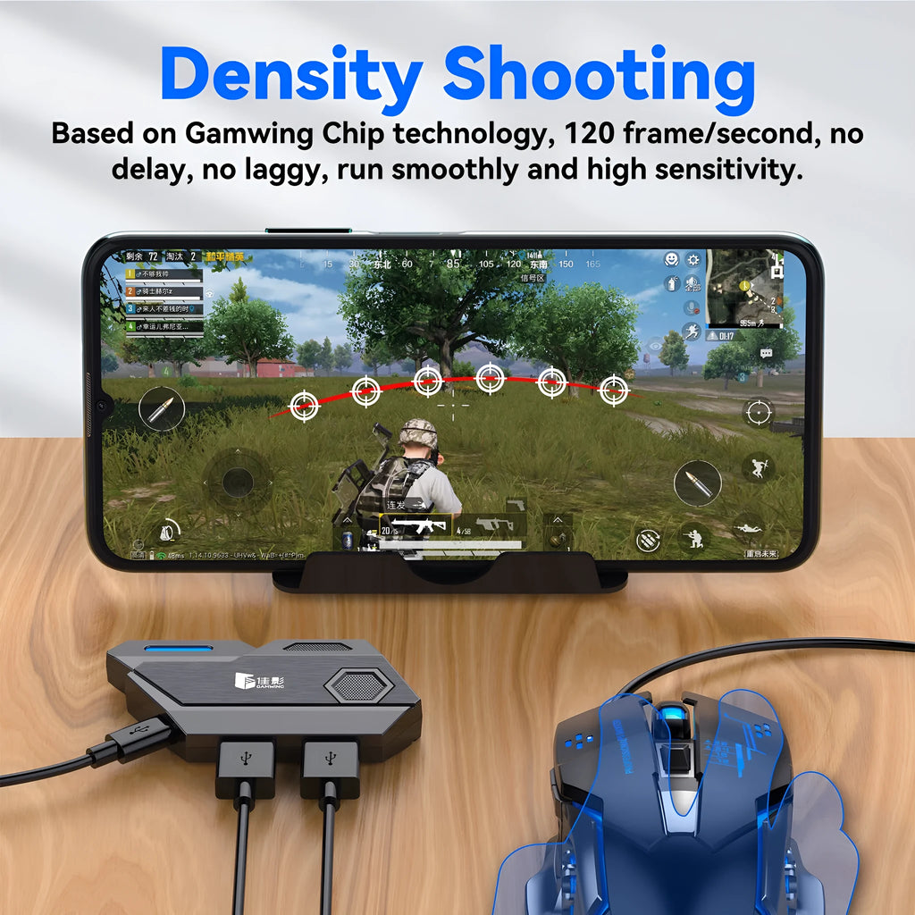 Keyboard mouse converter for mobile gaming with USB interface in official configuration suit colour