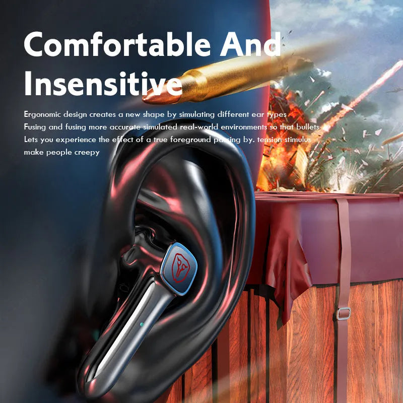 Wireless Bluetooth gaming headset with minimalist design and compact dimensions