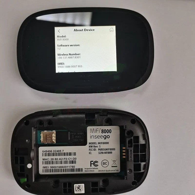 Black mifi8000 portable 4G LTE wireless router with compact design