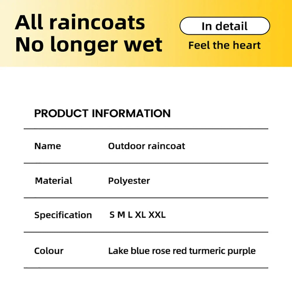 Waterproof dog raincoat with hood, reflective strips, and four-leg design on a small dog