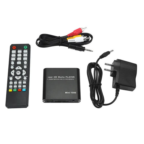 1080p Full HD media player with metal chassis, HDMI port, USB and SD card slots