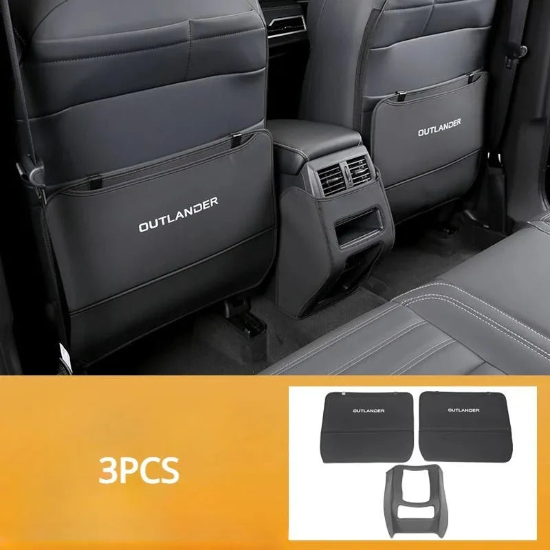 Three leather anti-kick pads for Mitsubishi Outlander Special interior protection