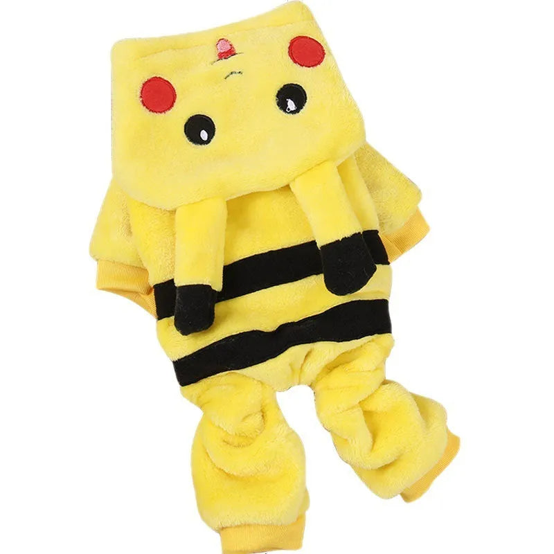 Fleece cartoon cosplay hoodie coat for small to medium cats and dogs in six sizes
