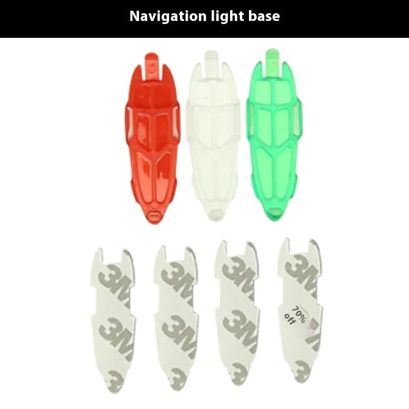 V3 wireless charging navigation light for model cars and boats, showing red, green, and white colour options.