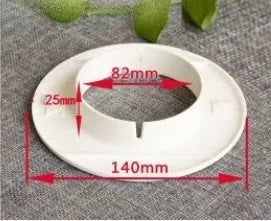 Plastic air-conditioning hole cover in white for sealing wall ports, size options for 37-165mm diameters