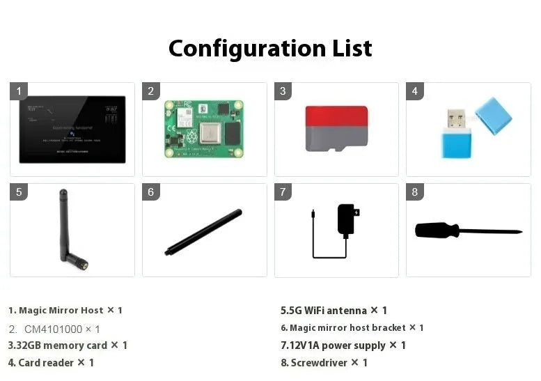 13.3-inch integrated computer touch display with CM4 main control unit for magic mirror voice assistant applications