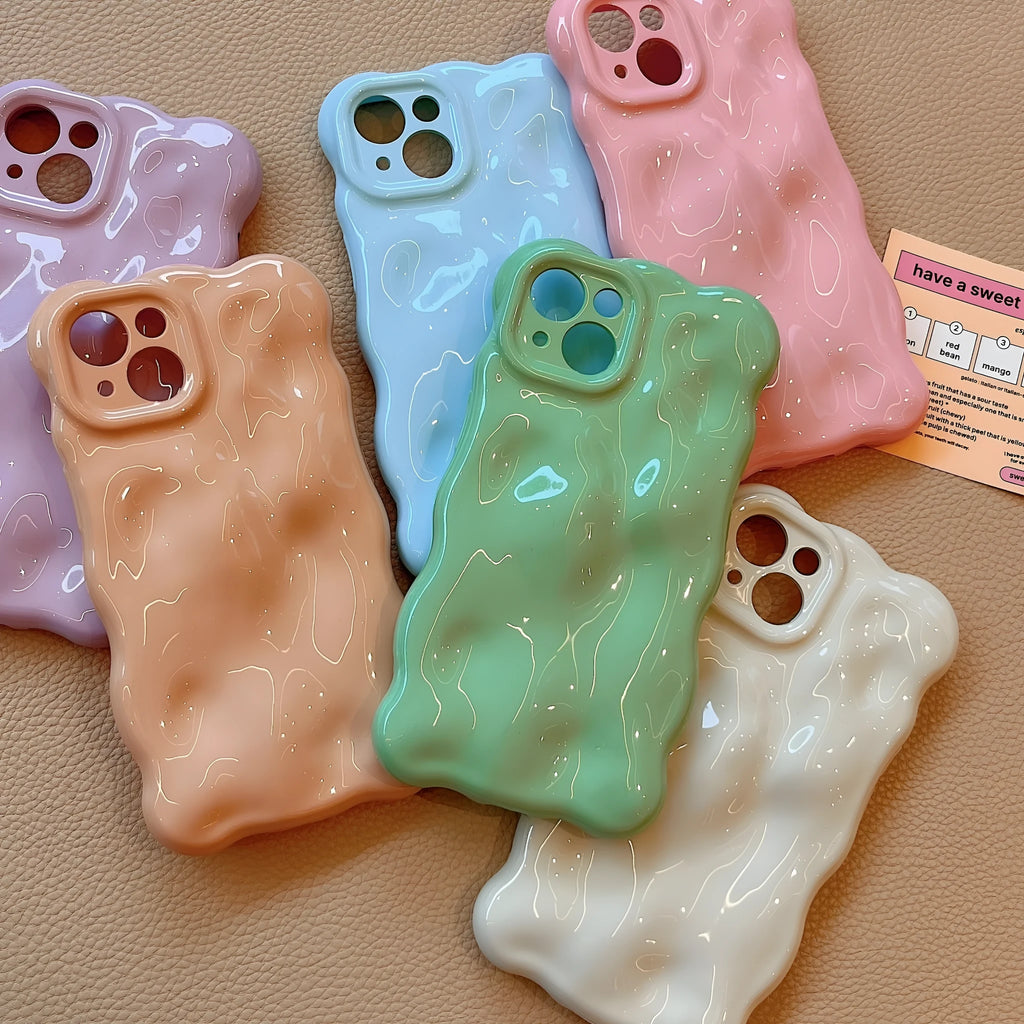 Irregular meteorite pattern TPU phone case in solid colour for iPhone 14 13 12 11 series
