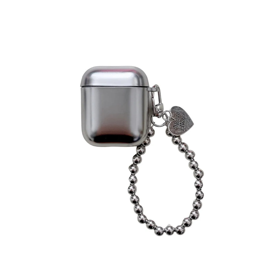 Matte plating protective case for AirPods with integrated bracelet showing electroplated finish
