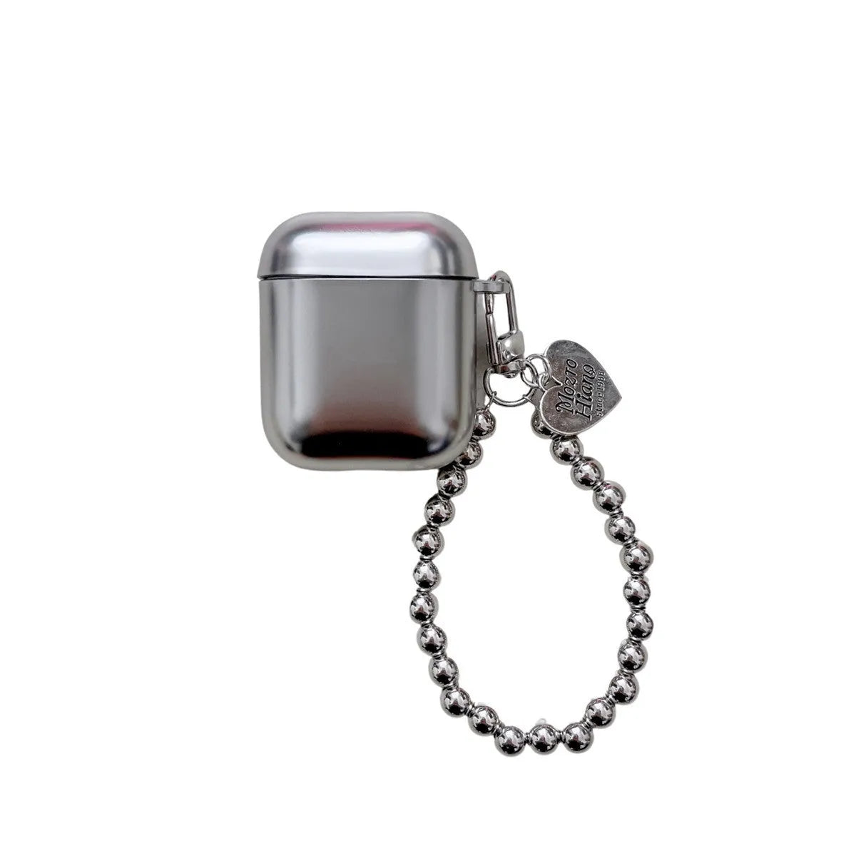 Matte plating protective case for AirPods with integrated bracelet showing electroplated finish