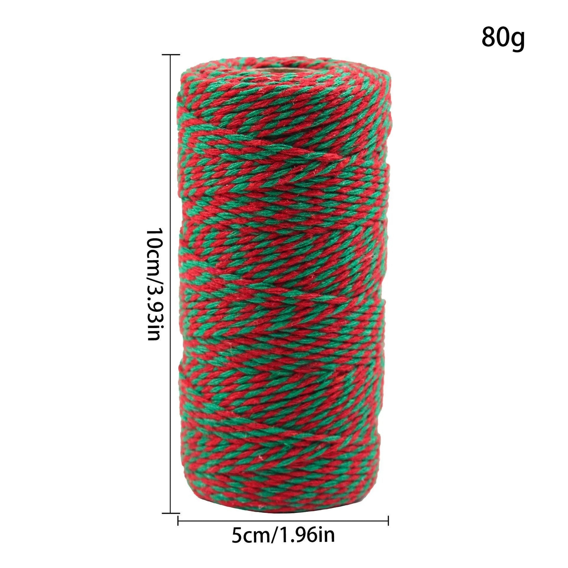 Red and white cotton twine spool 100m length 2mm width Christmas craft cord