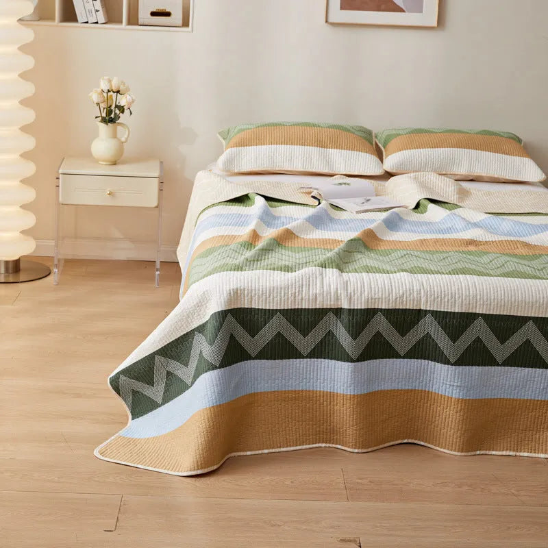 Cotton printed bed sheet three-piece set in modern simple style for 2.2 metre beds