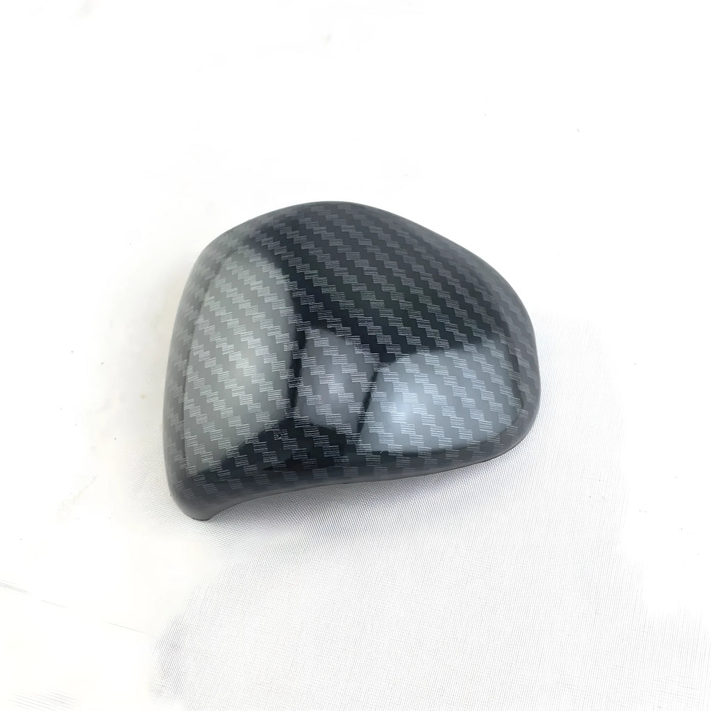 Smart RunK3 gear shift cover in carbon fibre pattern made from black ABS plastic.