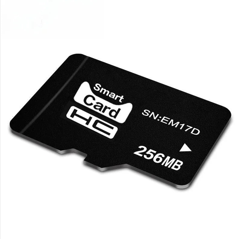 256MB TF memory card with compact dimensions in gift-ready packaging