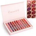 10-pack of women's non-stick cup waterproof matte lipstick in photo colour, each 3g stick with matte finish in compact packaging