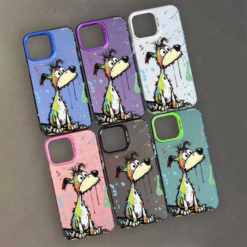Acrylic phone case with cartoon dog design in white colour for iPhone 13 Pro Max