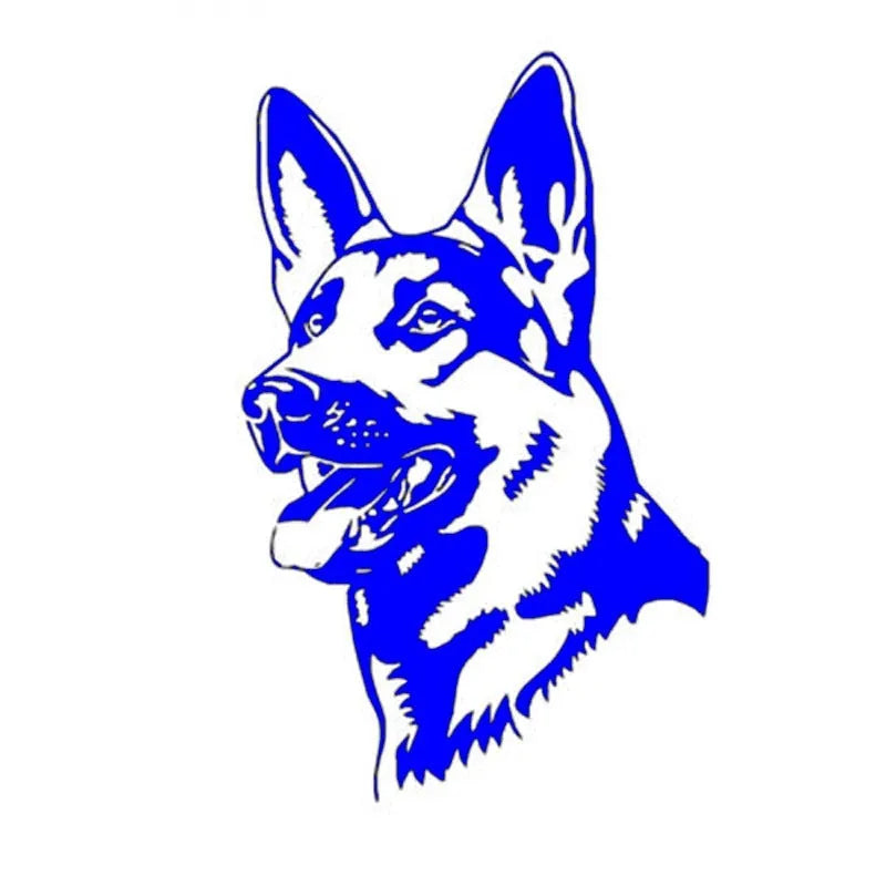 Reflective Alsace Shepherd dog sticker for car windows in multiple colour options