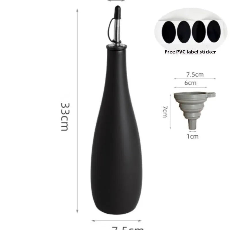 Ceramic oil pot with 650ml conical funnel and integrated oil brush in kitchen setting