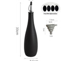 Ceramic oil pot with 650ml conical funnel and integrated oil brush in kitchen setting
