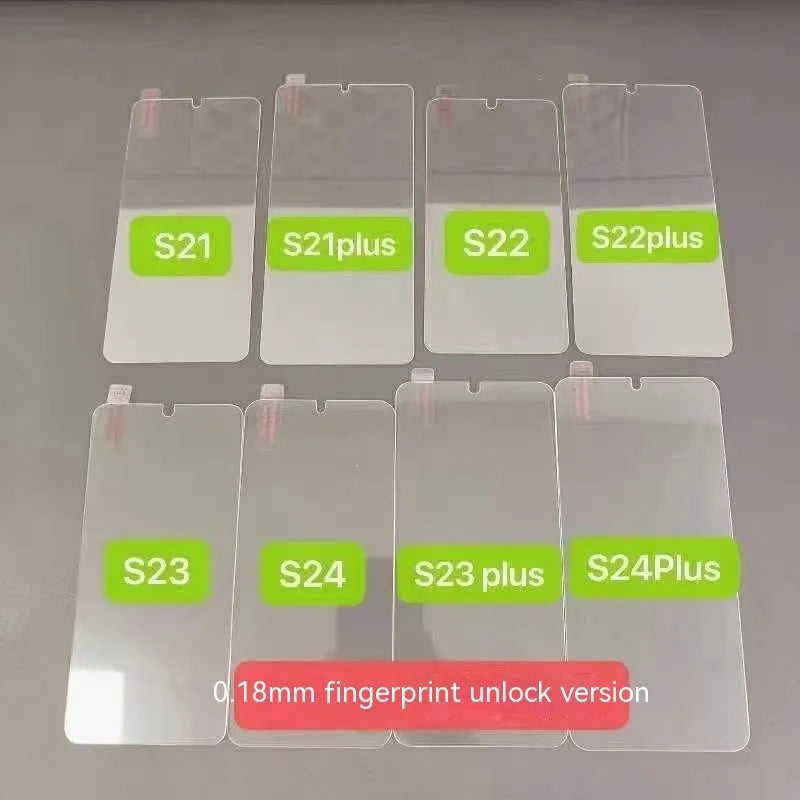 HD tempered glass screen protector for Samsung phones on a mobile device.