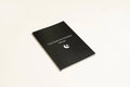 Black A5 dream journal notebook with gold lettering and two ribbon markers