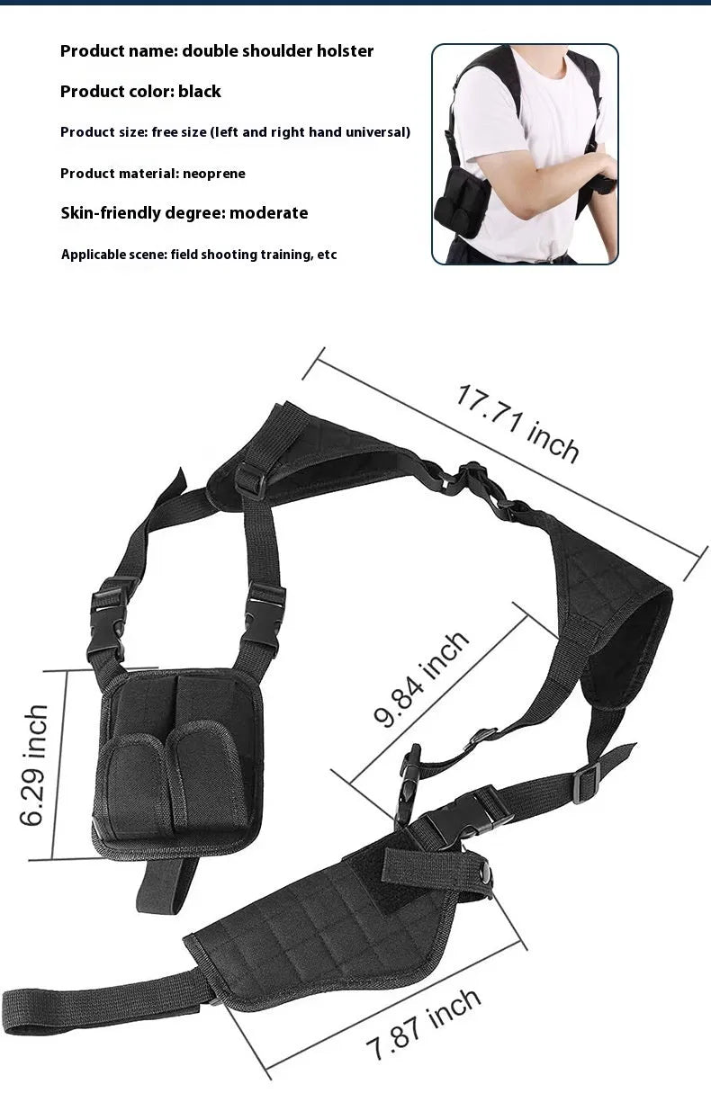 Black Oxford cloth underarm accessory kit shoulder holster with anti-theft clip for outdoor sports