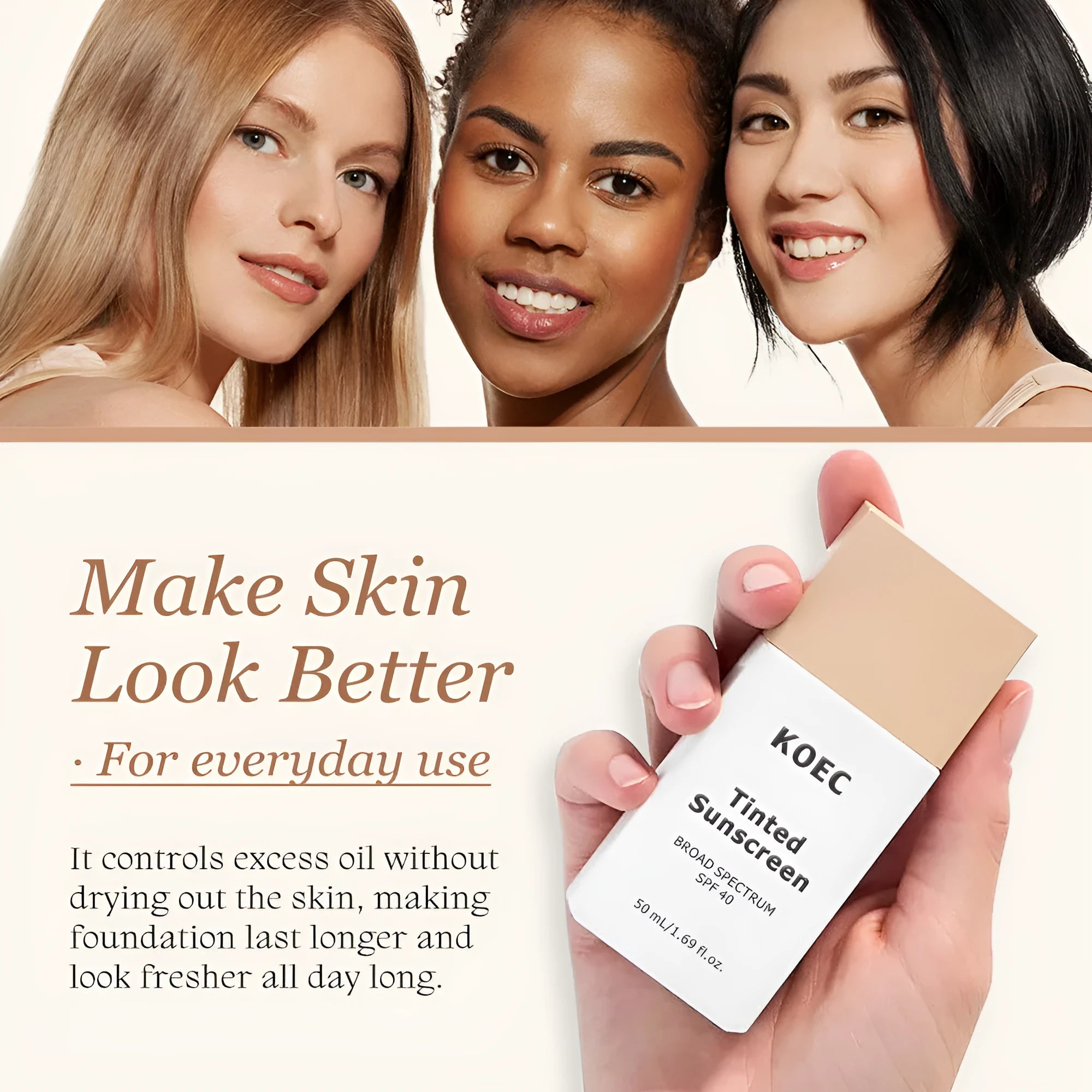 KOEC Tinted Protection Cream 50ml in Light LN110 and Medium MY210 shades