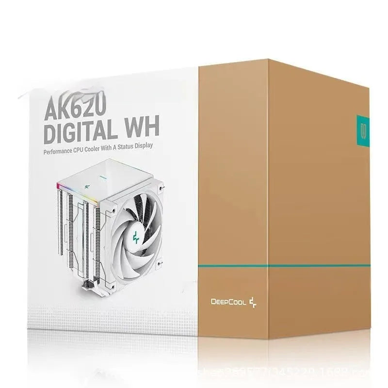 Deepcool AK Series twin tower CPU air cooler with digital temperature display in black or white
