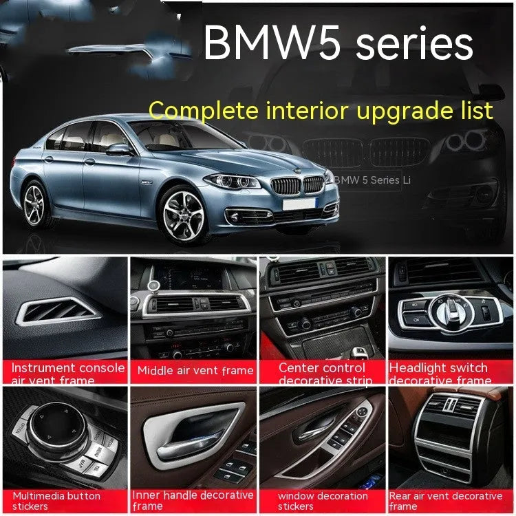 Set of four chrome-finish interior door handle trim pieces for BMW 5 Series