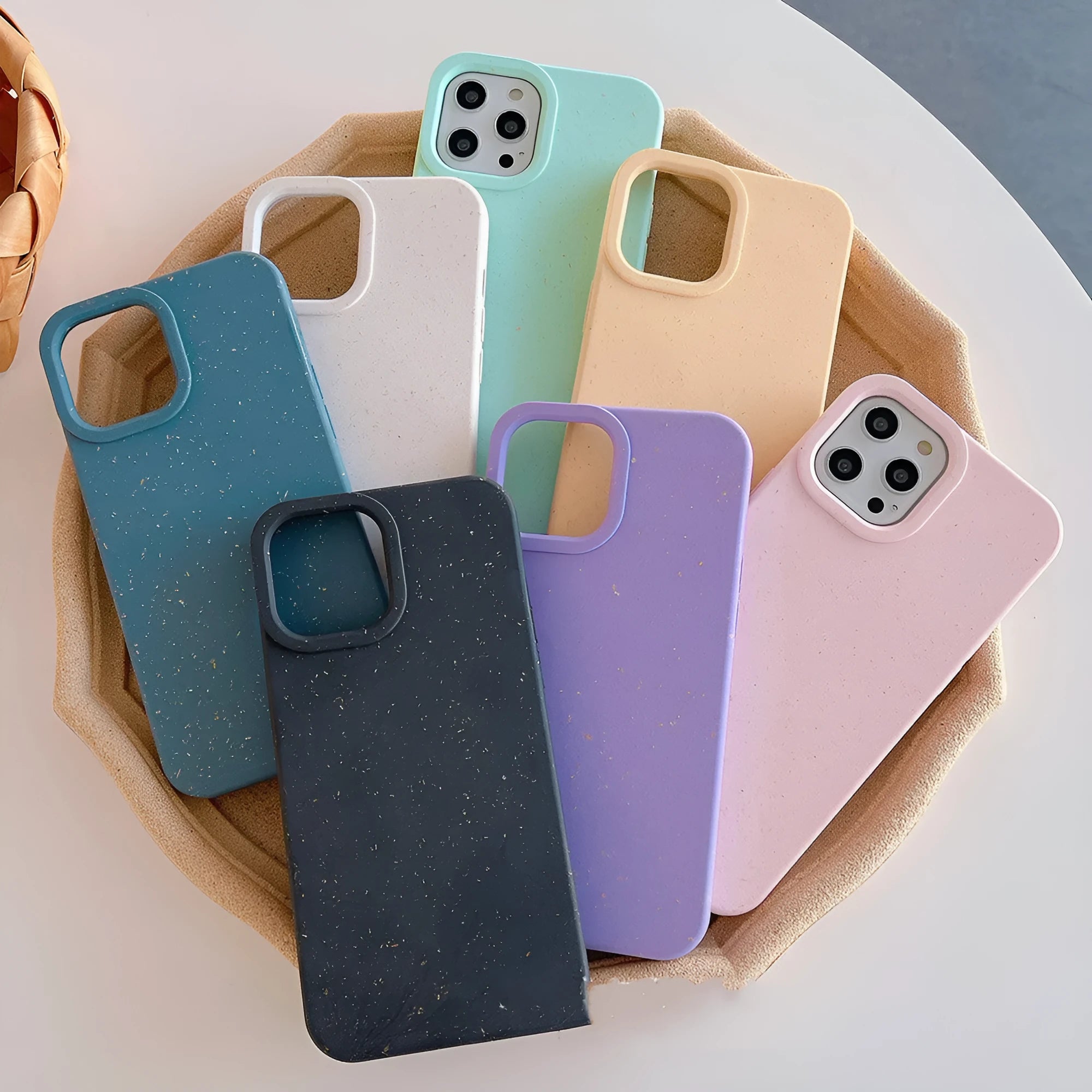 Degradable wheat straw fibre phone case for iPhone in rear cover style