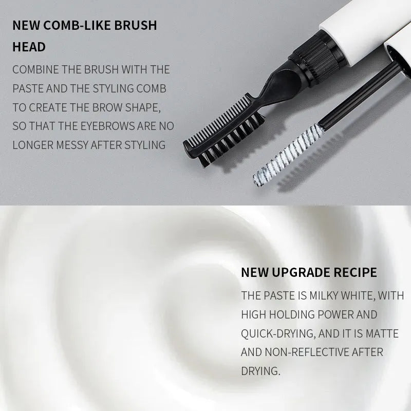Eyebrow glue bottle with applicator brush for natural eyebrow shaping