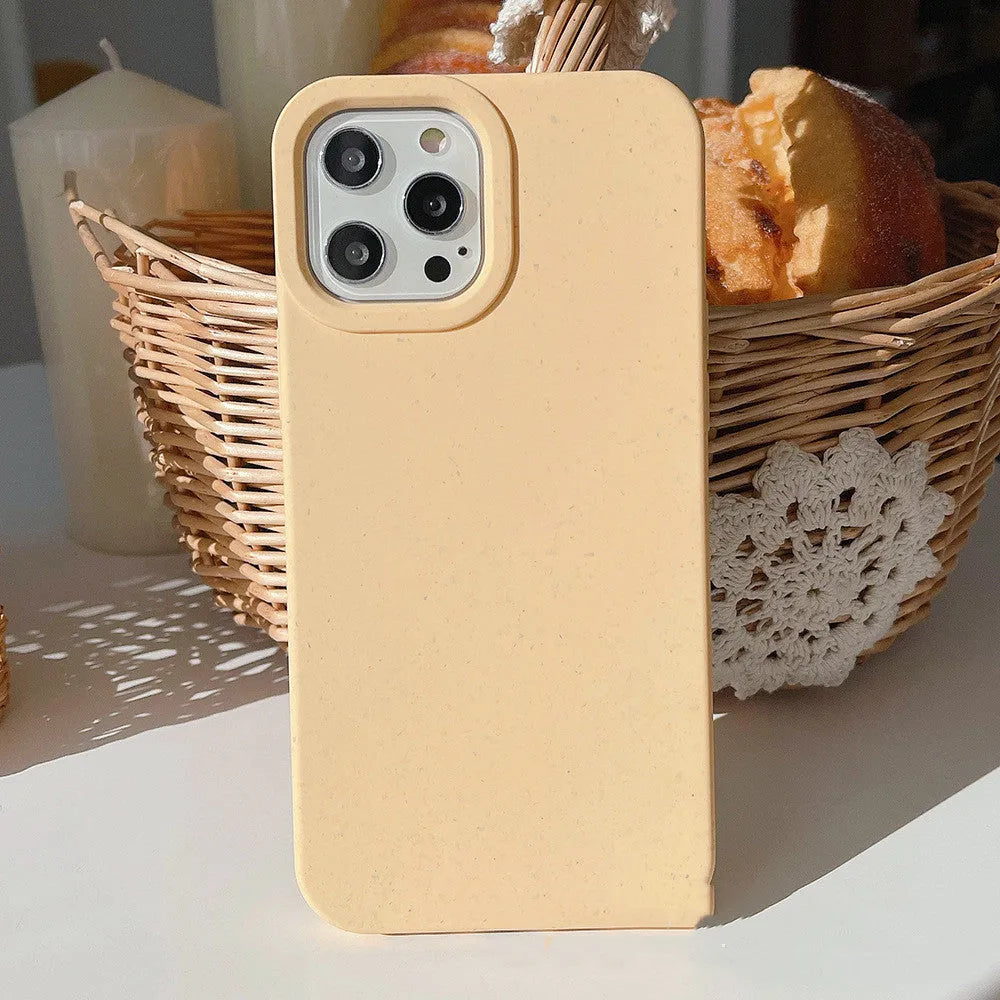 Degradable wheat straw fibre phone case for iPhone in rear cover style