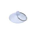 PVC suction disc hooks in assorted sizes and styles including iron hooks and key ring sucker on a glass surface