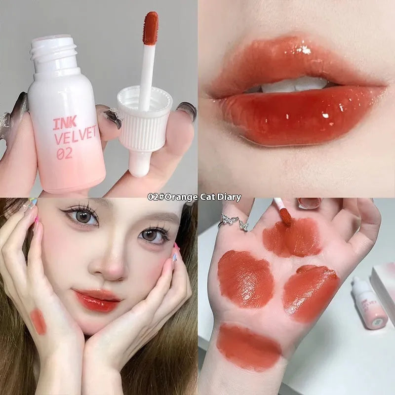 Mirror Lip Lacquer in four colours: Spring Day Wilderness, Orange Tabby Cat Diary, Low-key Charming, Misty Berry
