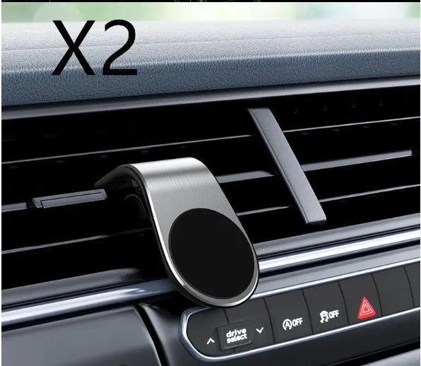 Car bracket phone holder with sticky gel pad in black mounted on car dashboard, universal fit for smartphones