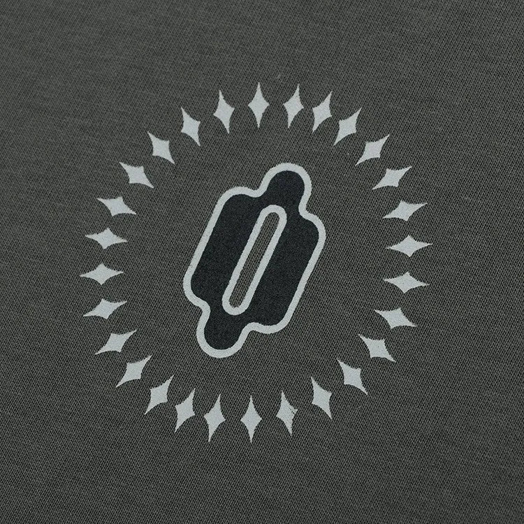 Grey khaki men's drop shoulder cotton sweatshirt on a hanger