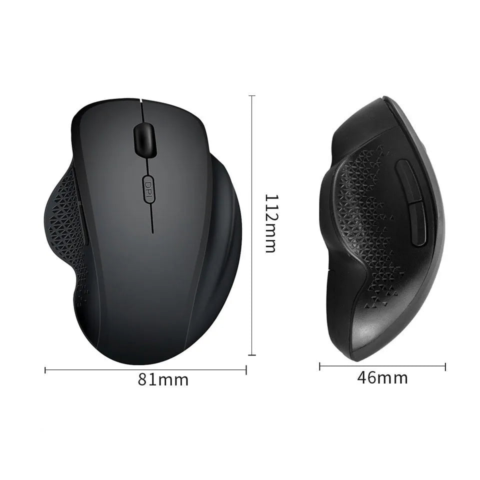 Grey and black wireless self-charging mouse for laptops with USB cable