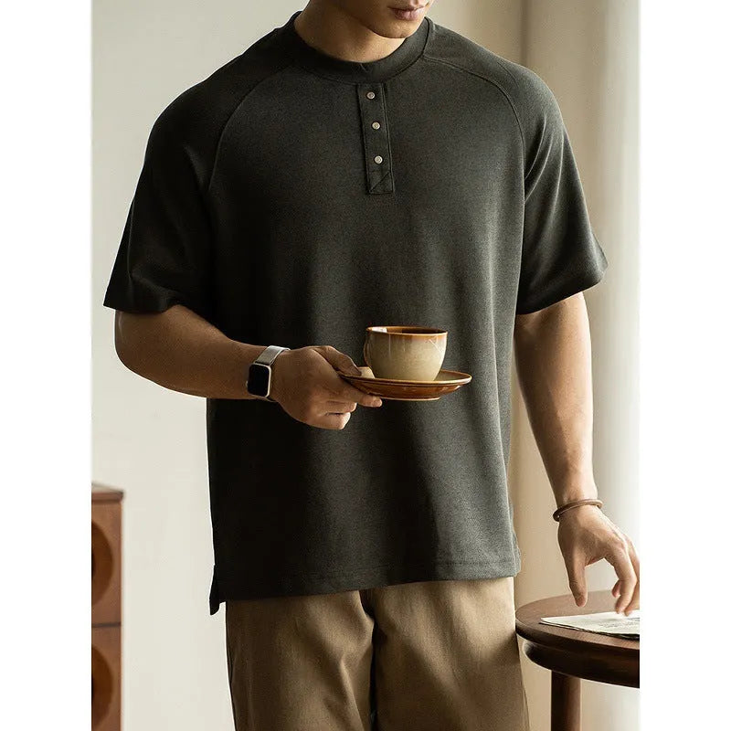 Women's loose fit casual pullover top with raglan sleeves in terry texture fabric