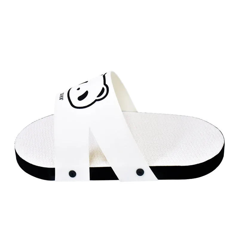 White corrugated paper cat scratch board with slipper-style design