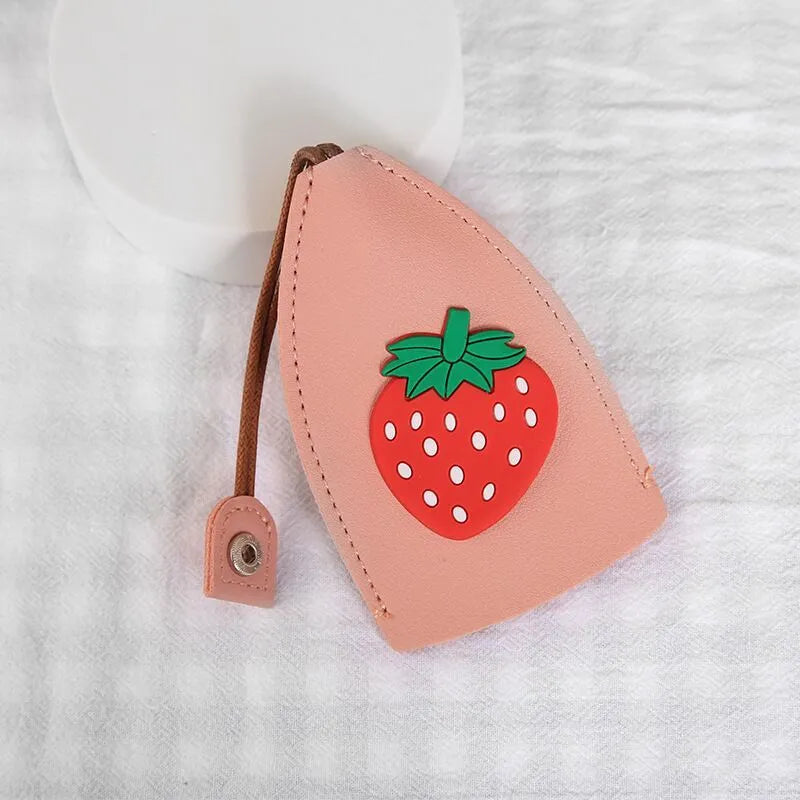 Cartoon design pull-out key case for car keys in PU leather.