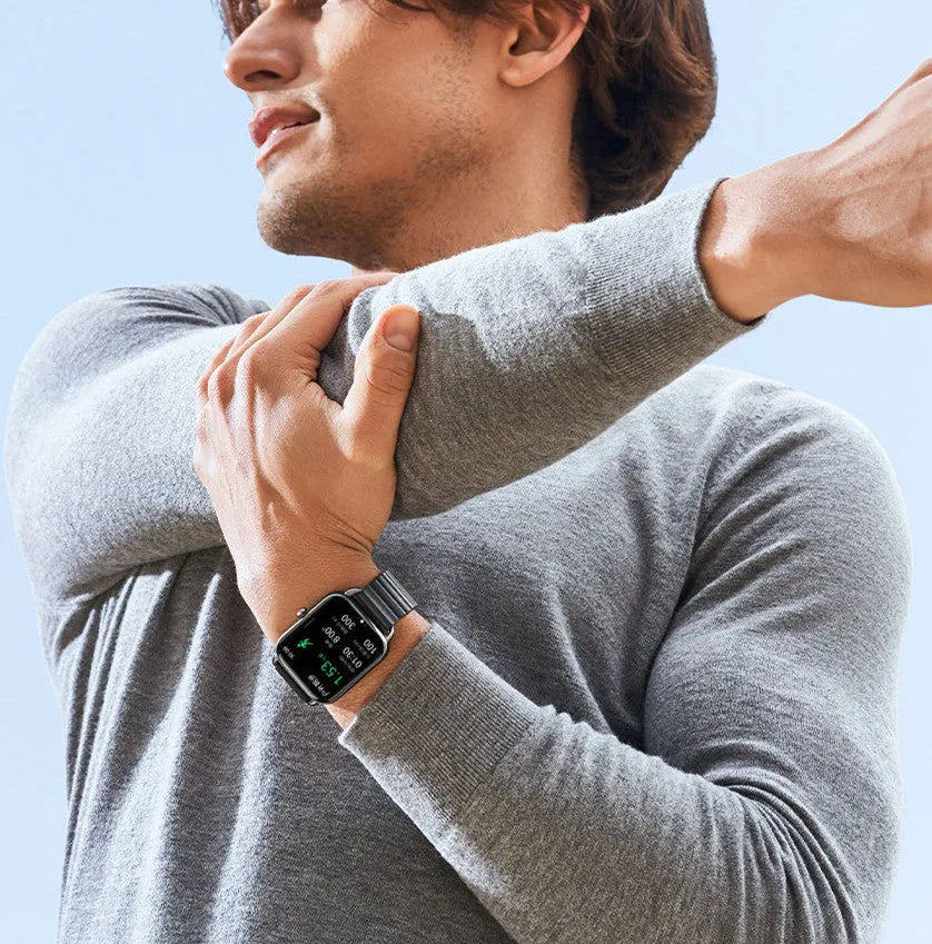 Haylou RS4 Plus smart sports watch with AMOLED display in black, champagne, or silver