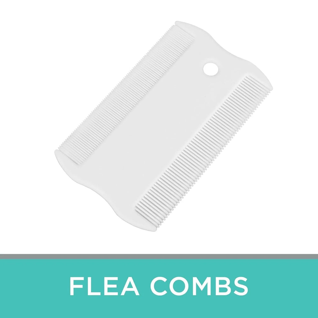 Double-sided pet flea comb with dense teeth measuring 0.85cm by 5cm for cat and dog grooming