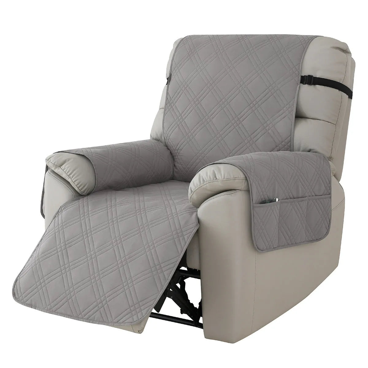 Quilted waterproof sofa cover for a Chivas massage chair in a dark coffee colour.