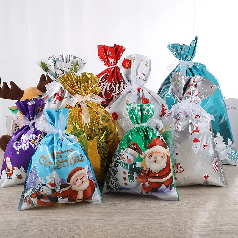Christmas gift tying packing machine bag OPP aluminium PE 24x32cm sky blue design on white background