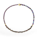 Natural amethyst round beads stone bracelet with garnet, purple colour, geometric shape, unisex style