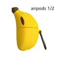 Banana yellow silicone protective case for Apple AirPods Pro wireless earbuds