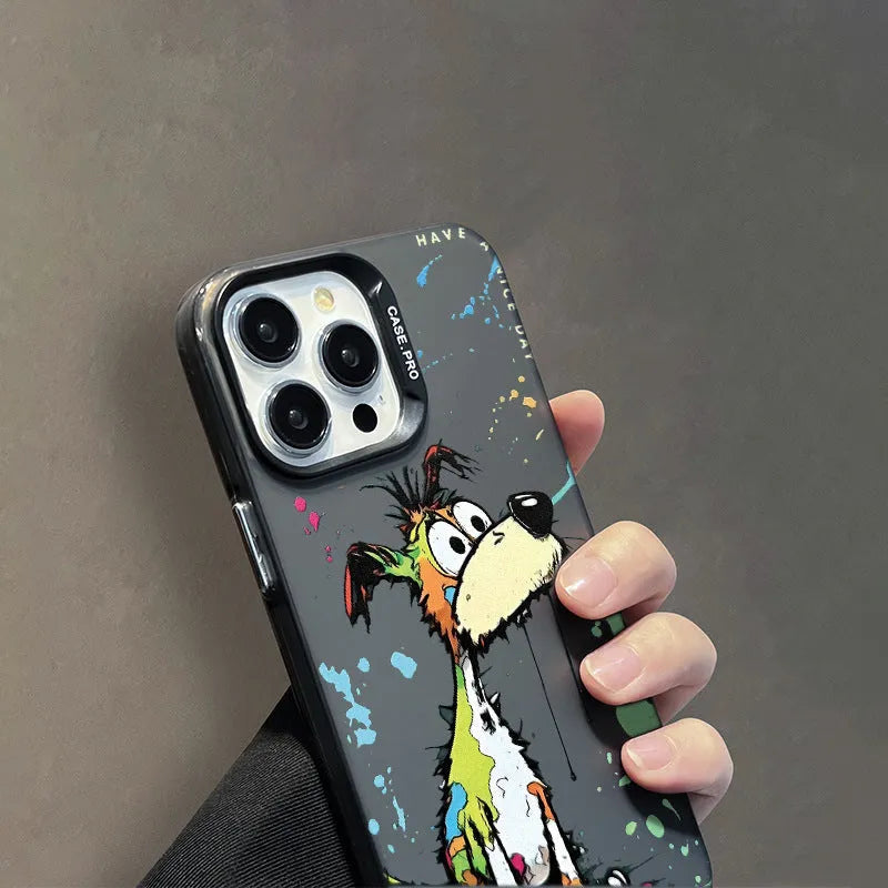 Acrylic phone case with cartoon dog design in white colour for iPhone 13 Pro Max