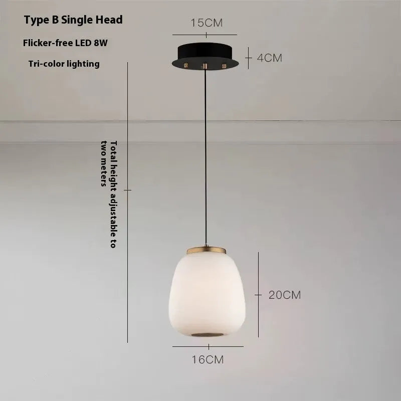 Creative long modern minimalist iron LED chandelier with warm light for living room or dining room