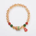 Hand-woven citrine five sutra crystal bracelet with 6mm beads geometric pattern