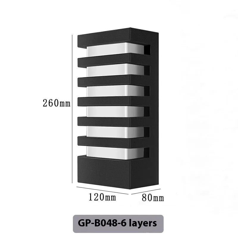 Modern aluminium outdoor wall lamp with minimalist design for garden or patio installation