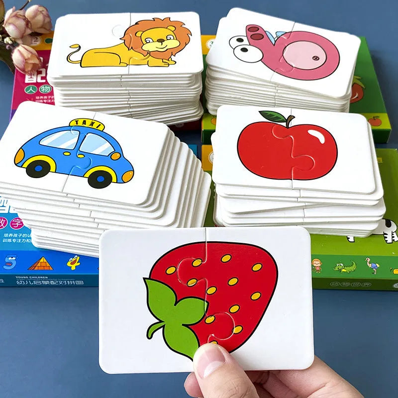 Children's early education card toy set paper cards animal world fruits vegetables transportation daily necessities colour box